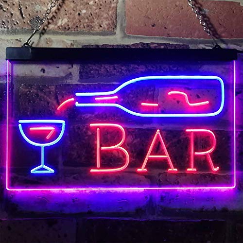 Wine Bar Dual LED Neon Light Sign